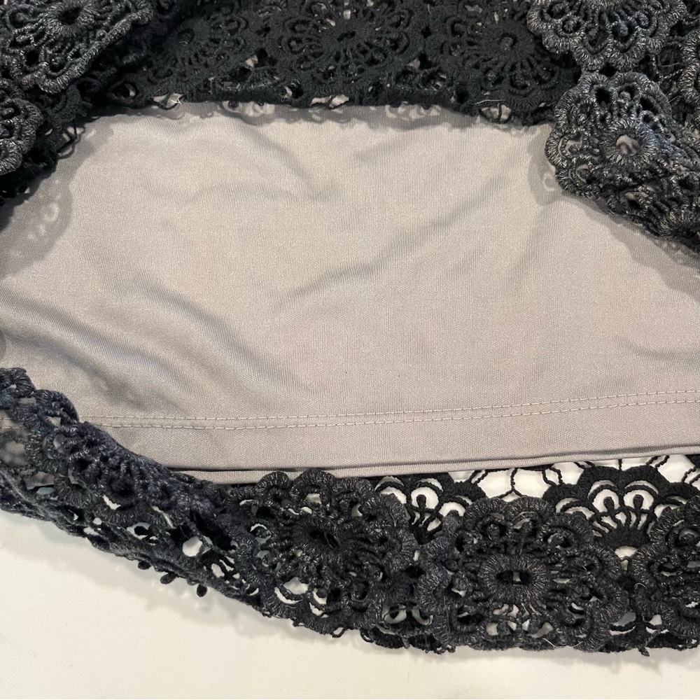 Lapis Black & Gray Crochet Lace Skirt Small - Picture 5 of 10